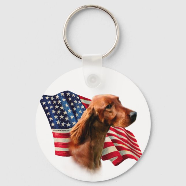 Irish Setter Flag Keychain (Front)