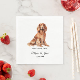 Irish Setter Full Colour Pet Wedding Napkin