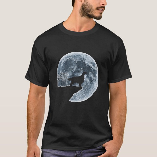 Irish Setter Halloween Costume Moon Silhouette T-Shirt (Front)