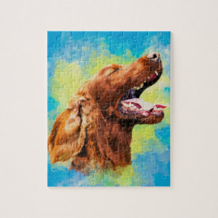 Irish Setter - happy dog Jigsaw Puzzle