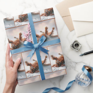 Irish Setter Having Fun In Snow Wrapping Paper