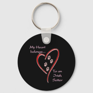 Irish Setter Heart Belongs Keychain