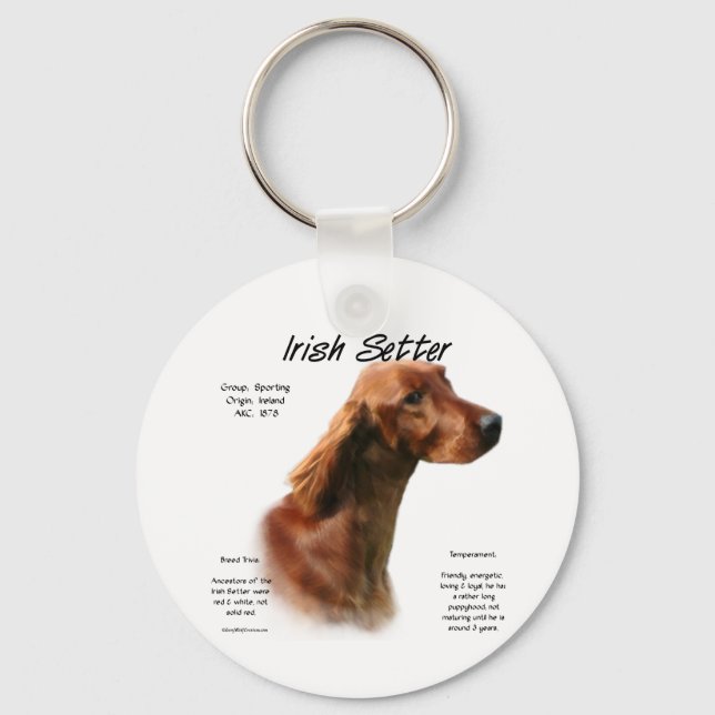 Irish Setter History Design Keychain (Front)