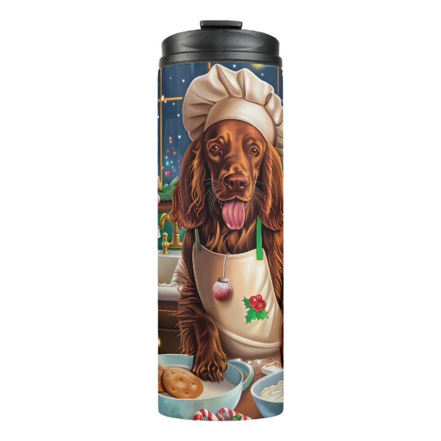 Irish Setter Holiday Baking: Festive Christmas  Thermal Tumbler (Front)
