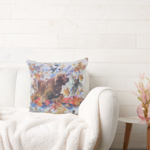 Irish Setter hunting Throw Pillow