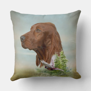 Irish Setter hunting  Throw Pillow