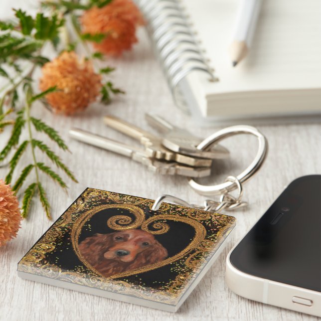  IRISH SETTER KEYCHAIN (Front Right)