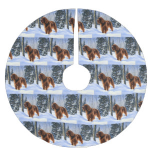 Irish Setter Let It Snow Christmas Brushed Polyester Tree Skirt