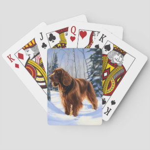 Irish Setter Let It Snow Christmas Playing Cards