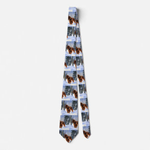 Irish Setter Let It Snow Christmas Tie