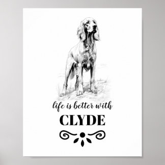 Irish Setter Life is better with Custom Dog Name Poster