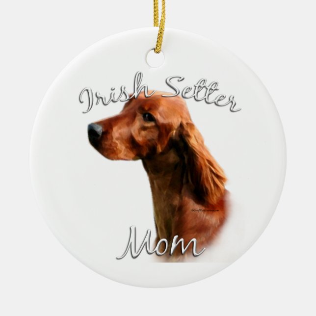 Irish Setter Mom 2 Ceramic Ornament (Front)