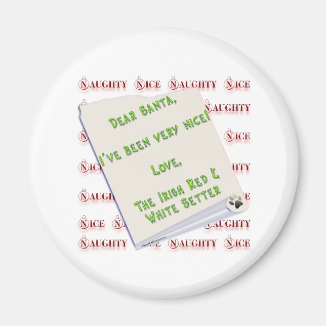 Irish Setter Naughty Nice Magnet (Front)