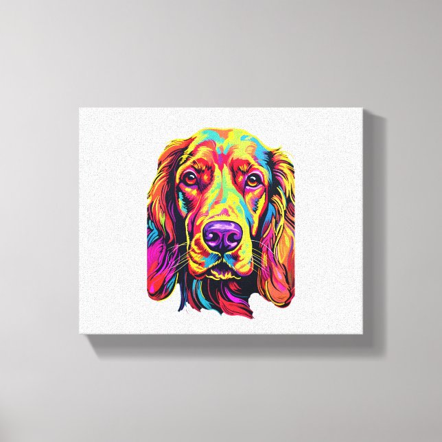 Irish Setter Neon Design   Canvas Print (Front)
