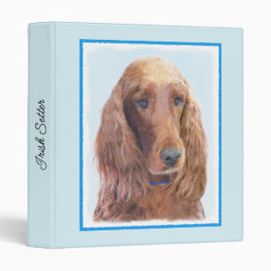 Irish Setter Painting - Cute Original Dog Art Binder