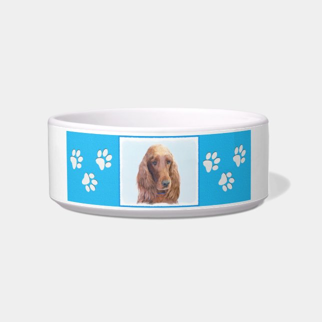 Irish Setter Painting - Cute Original Dog Art Bowl (Right)