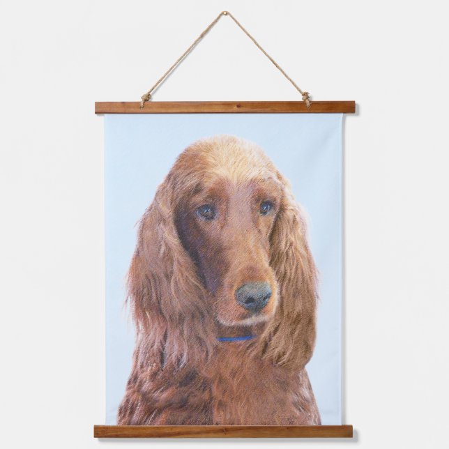 Irish Setter Painting - Cute Original Dog Art Hanging Tapestry (Front)
