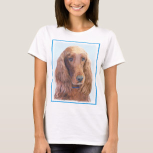 Irish Setter Painting - Cute Original Dog Art T-Shirt