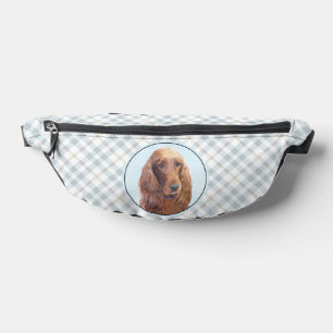 Irish Setter Painting Red Cute Original Dog Art Fanny Pack