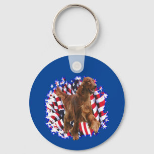 Irish Setter Patriot Keychain