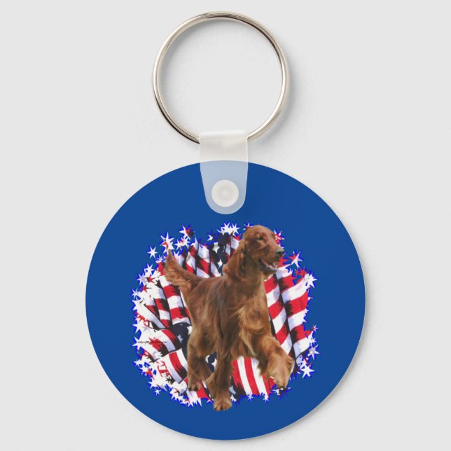Irish Setter Patriot Keychain (Front)
