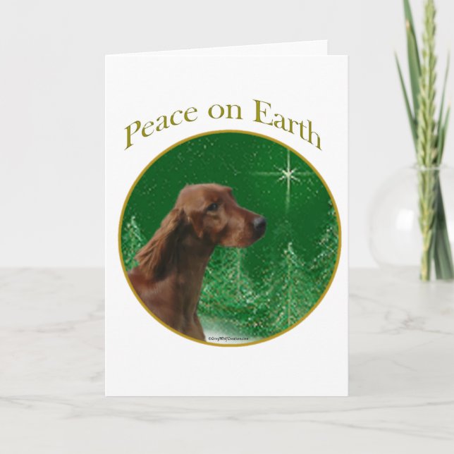 Irish Setter Peace Holiday Card (Front)
