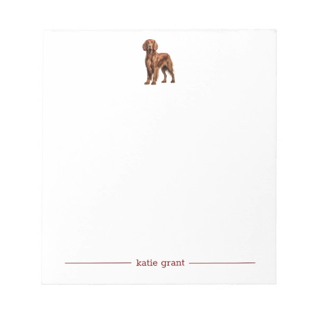 Irish Setter Personalized Notepads (Front)