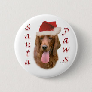 Irish Setter Santa Paws 2 Inch Round Button