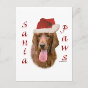 Irish Setter Santa Paws Holiday Postcard