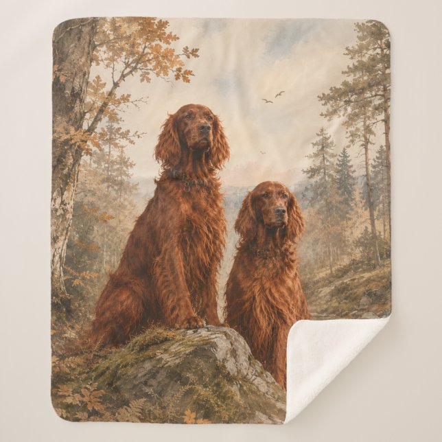  Irish Setter   Sherpa Blanket (Front)