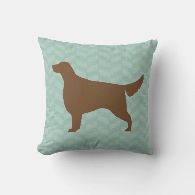 Irish Setter Silhouette Throw Pillow (Front)