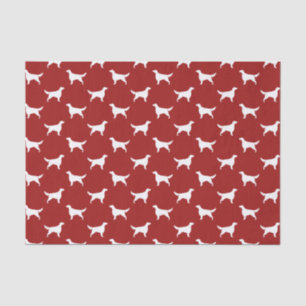 Irish Setter Silhouettes Pattern Red Tissue Paper