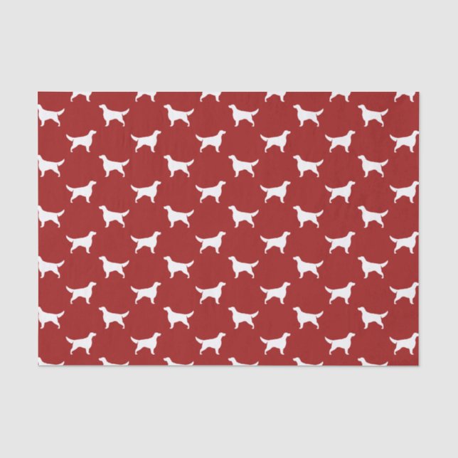 Irish Setter Silhouettes Pattern Red Tissue Paper (Front)
