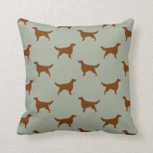 Irish Setter Silhouettes Pattern Throw Pillow