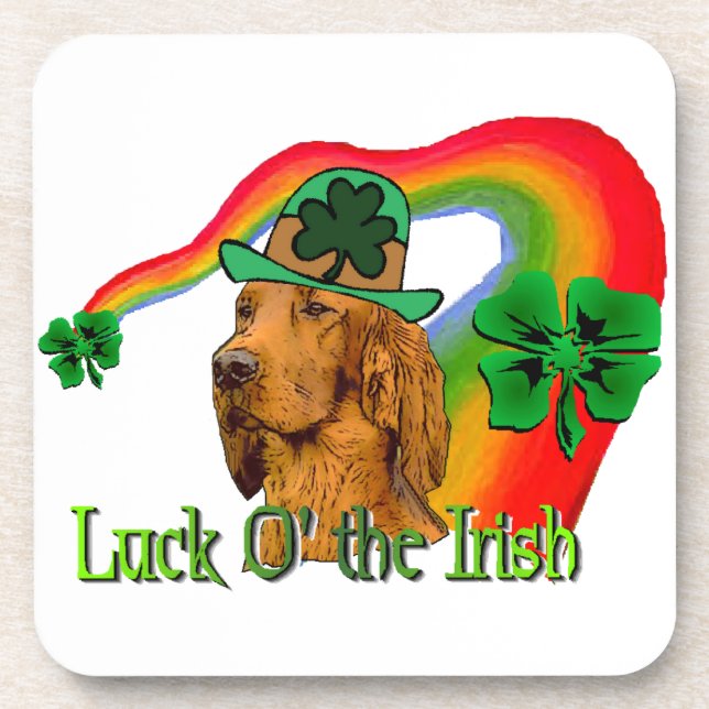 Irish Setter St Patricks Coaster (Front)