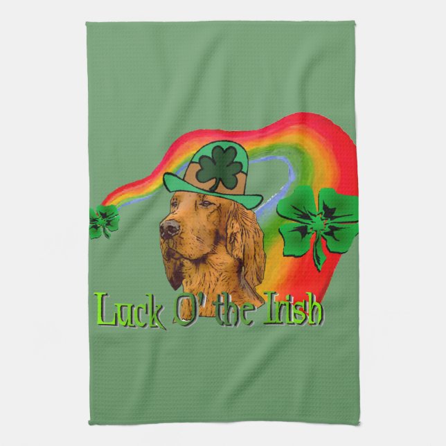 Irish Setter St Patricks Kitchen Towel (Vertical)