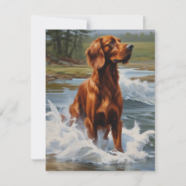 Irish Setter Thank You Card (Front)