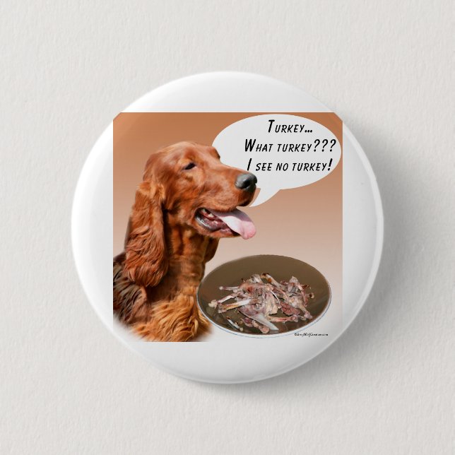 Irish Setter Turkey 2 Inch Round Button (Front)