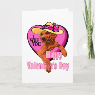 Irish Setter Valentines Day Gifts Holiday Card