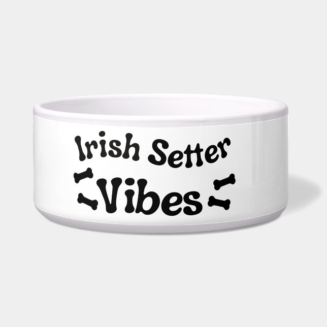 Irish Setter Vibes Ceramic Dog Bowl (Left)