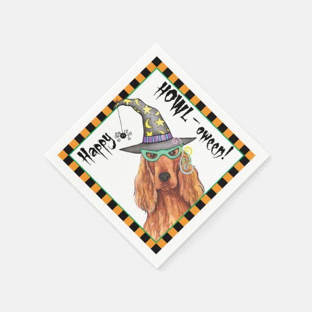 Irish Setter Witch Napkins (Corner)