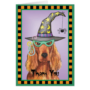 Irish Setter Witch Thank You Card
