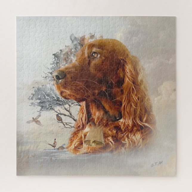 Irish setter with pheasant  jigsaw puzzle (Vertical)