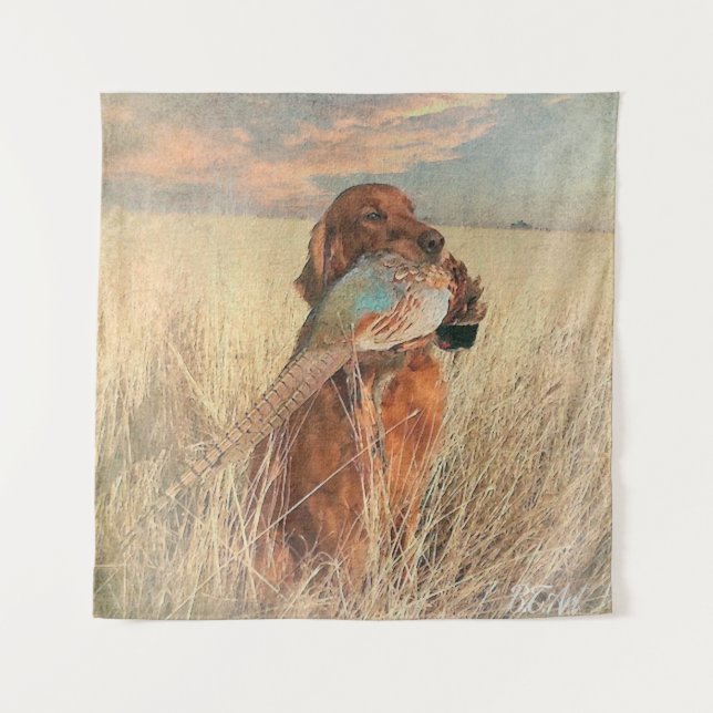 Irish Setter with pheasant Tapestry (Front)