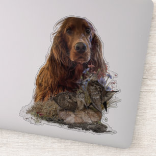 Irish setter with woodcock
