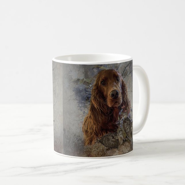 Irish setter with woodcock      coffee mug (Front Right)