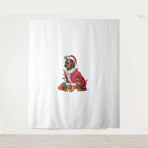 Irish Setter Xmas Lighting Santa Irish Setter Dog Tapestry