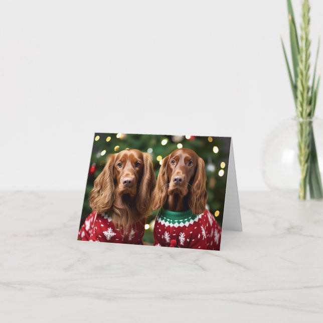 Irish Setters Christmas Card (Front)