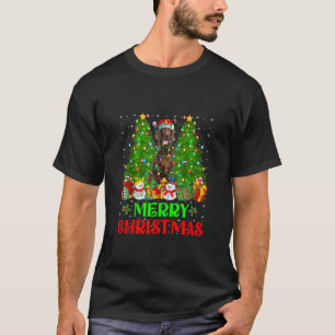 Irish Setters Dog Christmas Tree Lights Holiday Sa T-Shirt