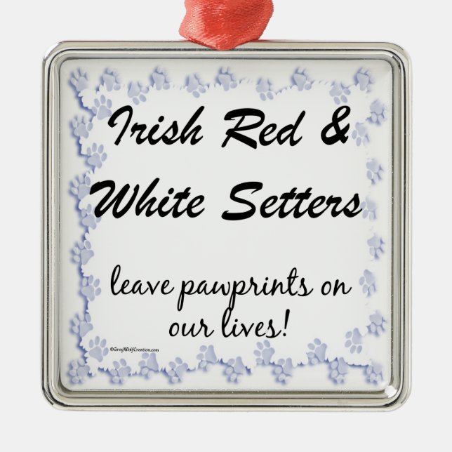 Irish Setters leave pawprints Metal Ornament (Front)
